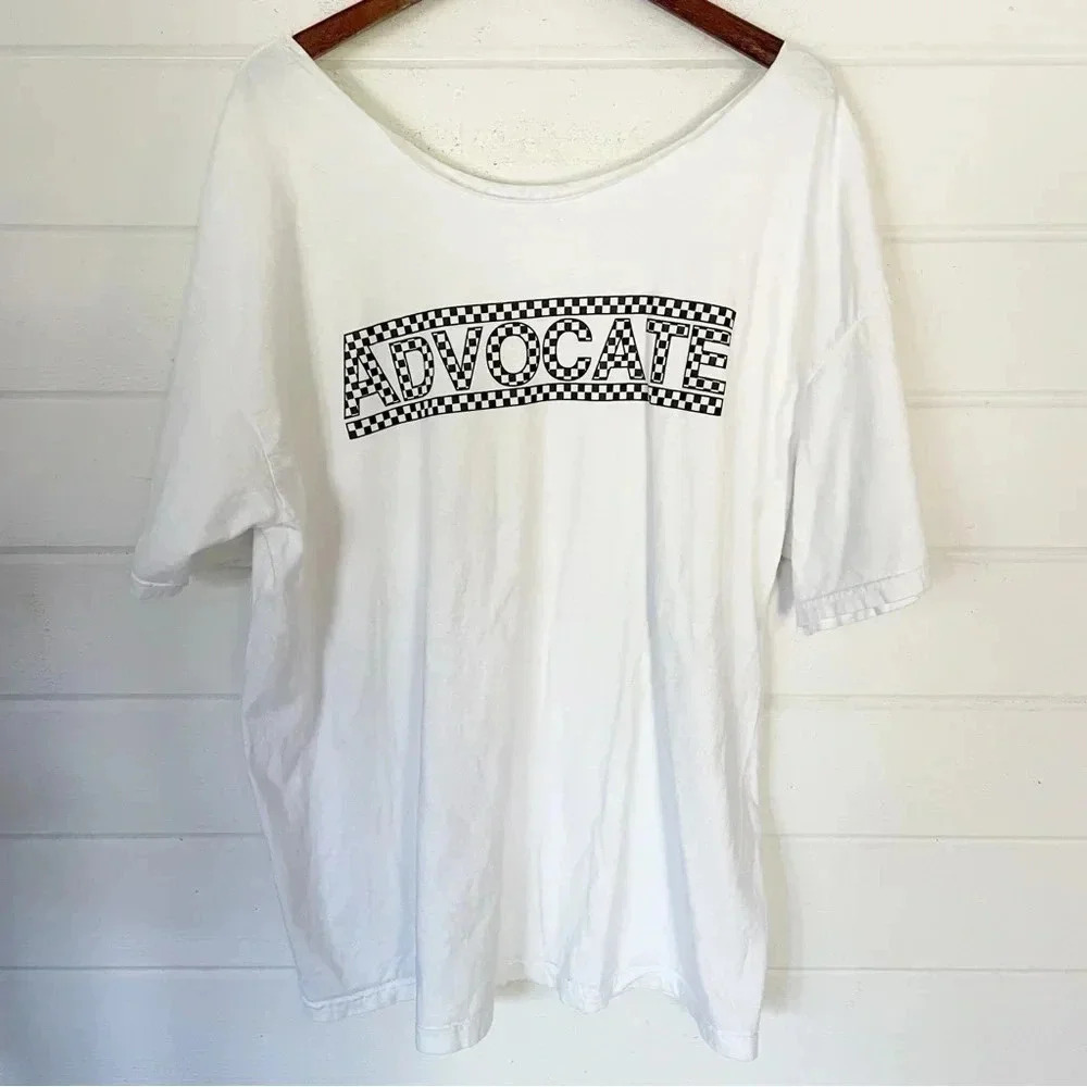 Women’s White Oversized Cut-out Neckline Printed Short Sleeve Tee T-shirt XXL